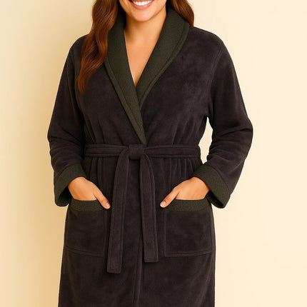 Unisex Cotton Terry Bathrobe Soft Towel Gown Dressing Robe Men Women