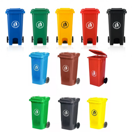 Outdoor Wheelie Bin Trash Can 100L/120L EN840 Large Rubbish Waste Dustbin