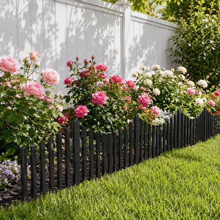 Lawn Border Edge Fence 10 Pack Wood Effect Edging
