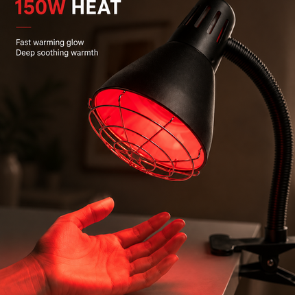 Infrared Heat Lamp 150W Red Light Therapy Clip On Adjustable Muscle Relaxation