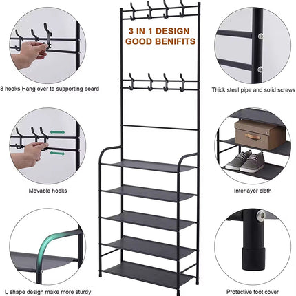 5-Tier Coat & Shoe Storage Rack