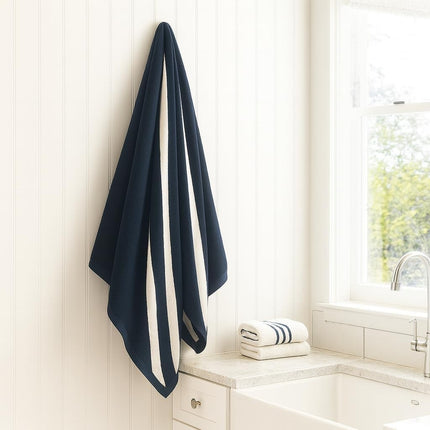2 Pack Cotton Terry Bath & Shower Towels Soft Absorbent 50x40cm for for Unisex