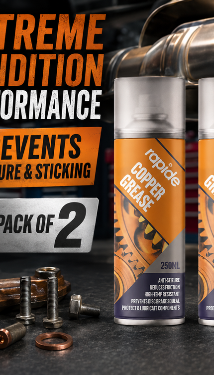 2x Rapide Copper Grease Spray 250ml Protects Lubricates Prevent Seizure Squeaks