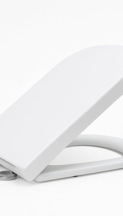 UF Soft Close 18in Universal Bathroom Toilet Seat White WC Seat with Fittings