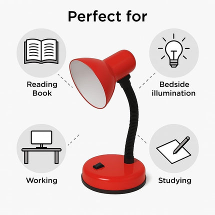Study Desk Lamp Flexible Neck E27 40W Simple Design Study Work Room Home Light