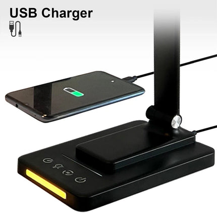 LED Desk Lamp with USB Night Light Dimmable Touch Control for Home Office Study