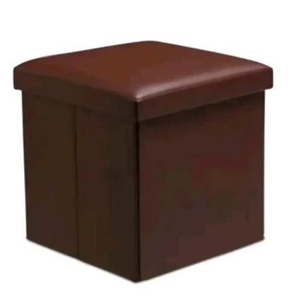 Folding Storage Box Faux Leather Home Footstool Ottoman Seat Stool Storage Boxes