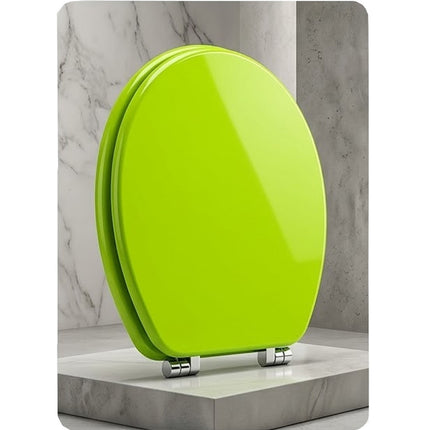 Universal Toilet Seat Lime Green Wooden MDF Easy Fit Bathroom WC Seat 18 Inches