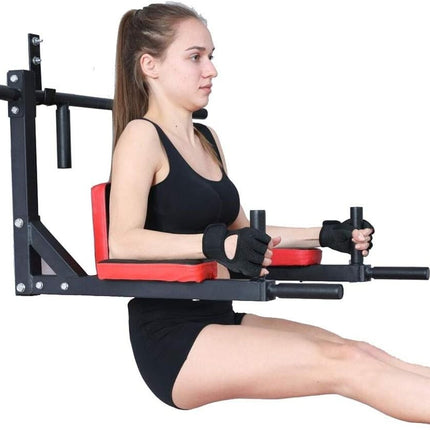 Pull Up Bar Wall Mounted Chin Up HDuty Power Tower Dip Station Multifunctional
