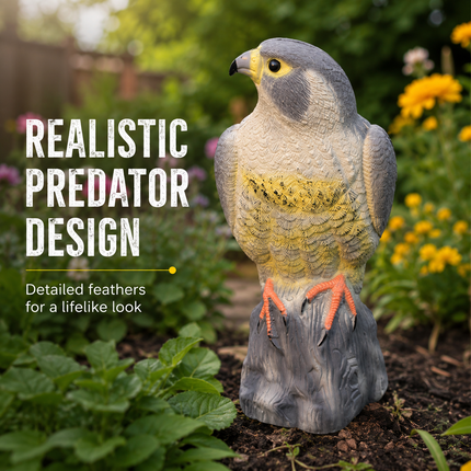 Realistic Hawk Decoy Bird Scarer Pest Deterrent Garden Pigeon Crow Cat Repeller
