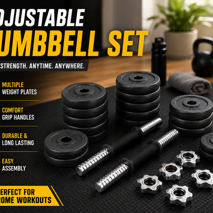 Weight Plates Cast Iron Dumbbell Handles Nuts Set