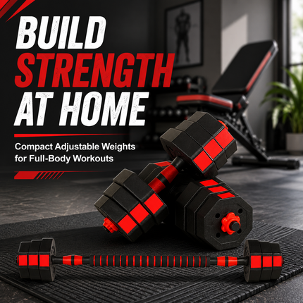 Dumbbells 10KG Adjustable Octagonal Strength Training Set