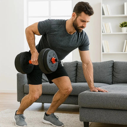 Adjustable Dumbbell Weight Set 6 in 1 Barbell Kettlebell Home Fitness Kit