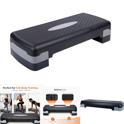 Aerobic Stepper 3 Adjustable Height Level Exercise Stepper Yoga Gym Board 68cm