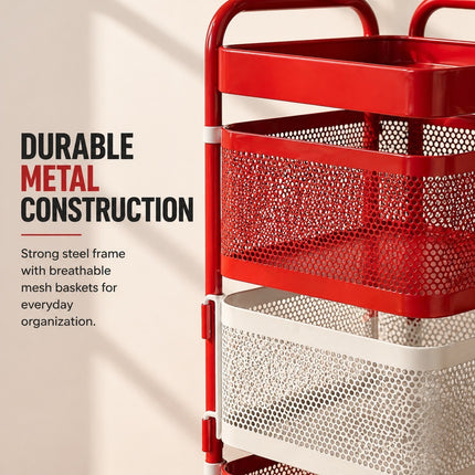 Rotating Storage Rack Square Trolley Kitchen Bathroom Organizer Vegetable Shelf