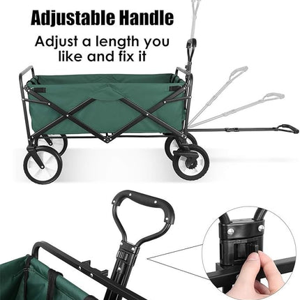 Collapsible Folding Wagon Trolley Cart 80kg On Wheels Festival Camping & Garden