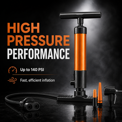 Bike Pump Bicycle Floor Universal Air Pump With Gauge Presta & Schrader 140Psi