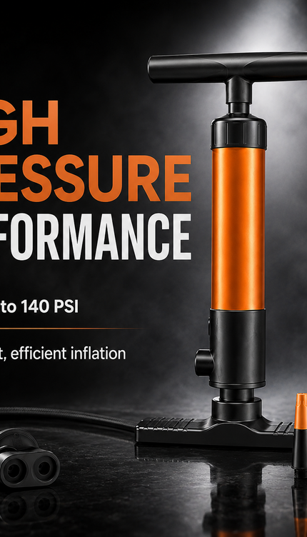 Bike Pump Bicycle Floor Universal Air Pump With Gauge Presta & Schrader 140Psi