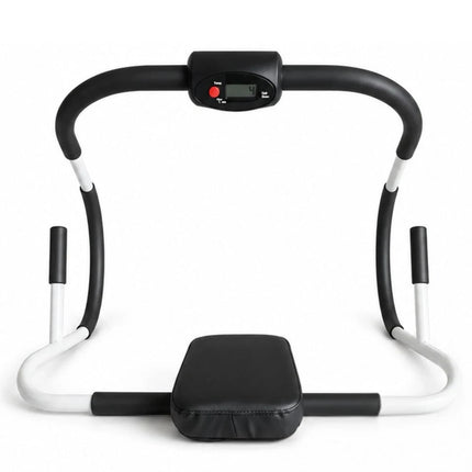 Ab Roller Wit Monitor Sit Up Crunch Core Trainer Padded Headrest Gym Fitness