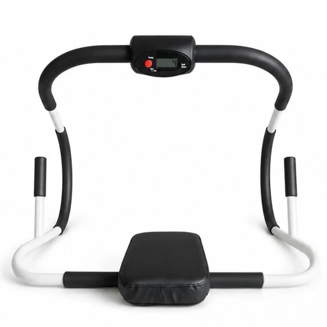 Ab Roller Wit Monitor Sit Up Crunch Core Trainer Padded Headrest Gym Fitness