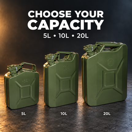 Metal Jerry Can 5L 10L 20L & Spout Heavy Duty Petrol Diesel Storage Container