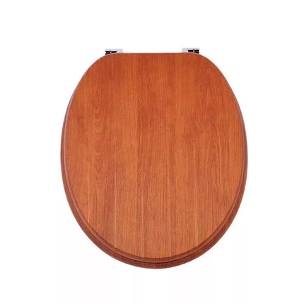 18" Toilet Seat With Fittings Easy Fit MDF Wooden Universal Bathroom WC Seat