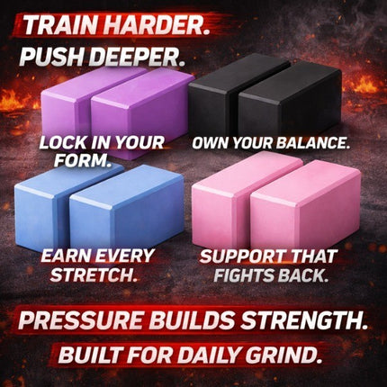 Yoga Gym Blocks Brick Foam Pair Exercise Training Pilates Meditation Anti Slip