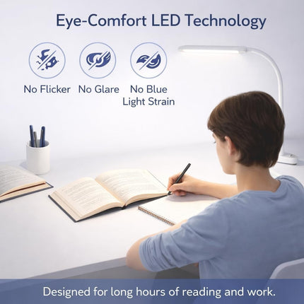 LED Desk Lamp with Clamp Stepless Dimming Modes 2700-6000K Office Desk WorkLight