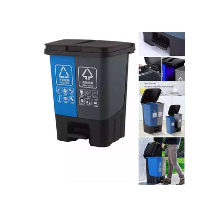 16L 20L 40L Recycling Pedal Bin Double Compartment Kitchen Waste Dustbin