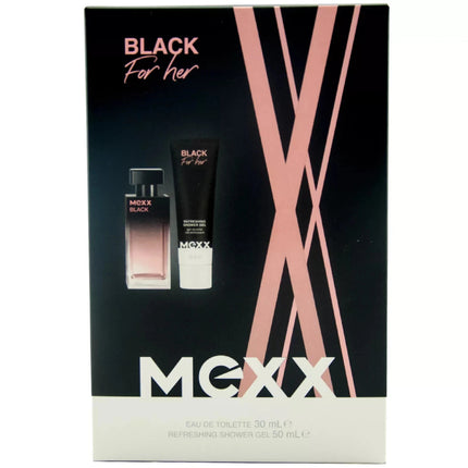Mexx Black For Her Gift Set - Eau De Toilette 30ml & Shower Gel 50ml