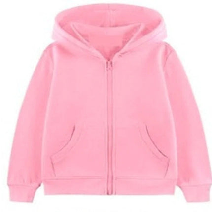 Kids Zip Hoodie for Boys & Girls - 2 Pockets Casual Activewear School Hood