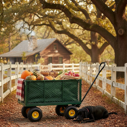 Garden Trolley TRAILER Deluxe High Sided Cart 500kg H Duty Festival Camping LARG