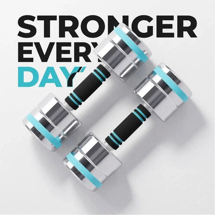 30kg Dumbbell Chrome Steel Ultra Compact  Anti Slip Grip Exercise Fitness Gym