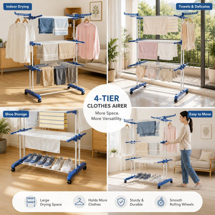 4 Tier Clothes Drying Rack