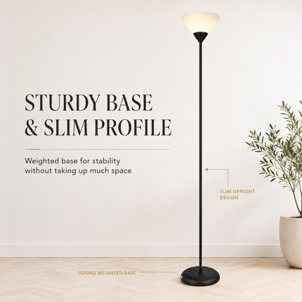 Uplighter Floor Lamp Sleek & Modern Standing Tall Lamp for Home Office