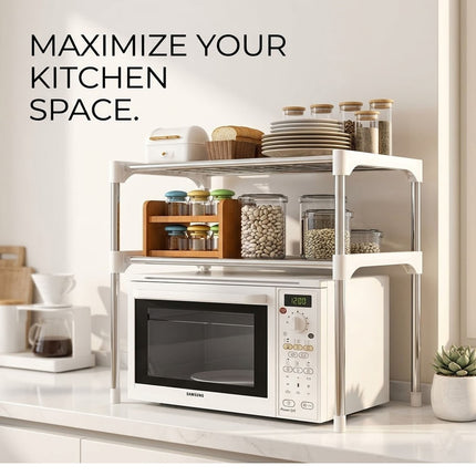 2-Tier Microwave Oven Stand & Kitchen Shelf