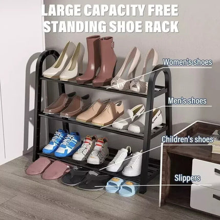 3-Tier Black Shoe Rack Stand