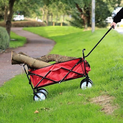 Folding Wagon 70KG Collapsible Trolley Cart Wheels for Camping Beach & Garden