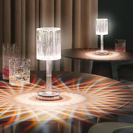 Crystal Touch Table Lamp 7 Color LED Rechargeable w/ Remote Desk Room Light