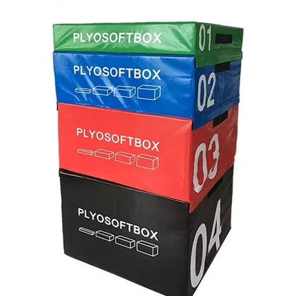 Soft Foam Plyometric Jump Box Set Stackable Gym Fitness Exercise Plyo Boxes