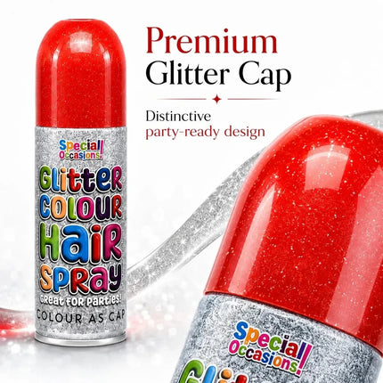 Temporary Hair Colour Spray 200ml Washable Glitter & Classic Dress Party Colours