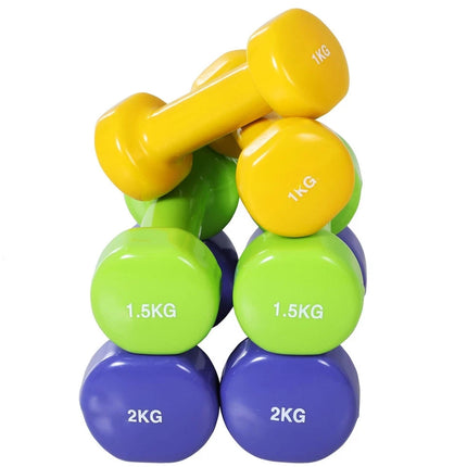 10kg Neoprene Hex Dumbbell Set