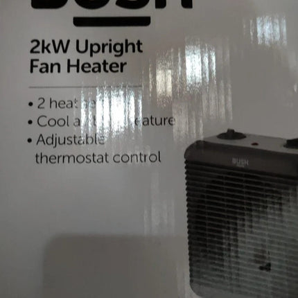 Bush Upright Fan Heater 2kW With 2 Heat Settings Thermostat Control FH-28T-NEW