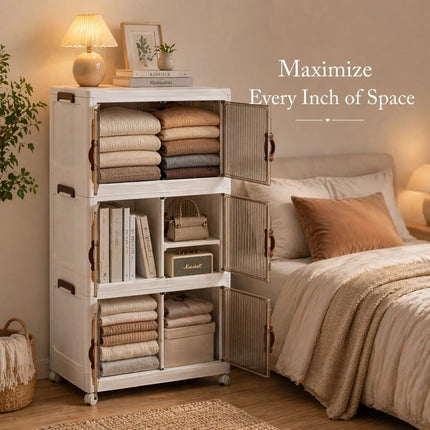 3-Tier Plastic Storage Cabinet