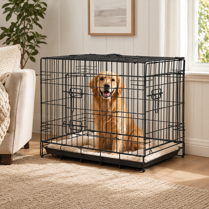 Pet Cage With Removable Tray 42 Inch Single Door Dog Cat Crate