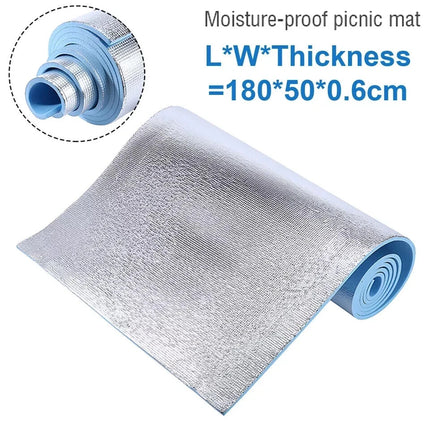 Yoga Camping Mat 6mm EVA Foam Roll Up Waterproof Insulated Foil Exercise 180x50
