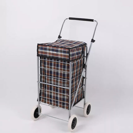Folding Shopping Trolley Cart 4 Wheel With 60L Insulated Cooler Bag Portable