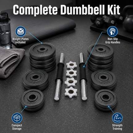 Weight Plates Cast Iron Dumbbell Handles Nuts Set