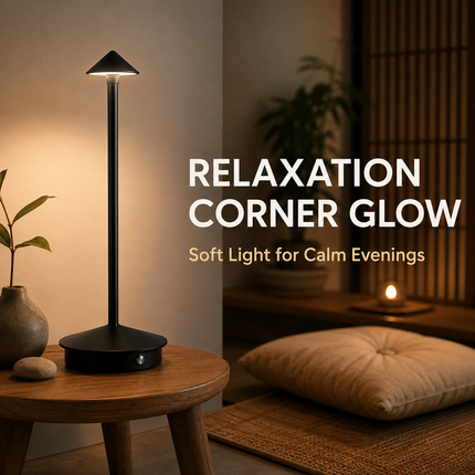Cordless LED Table Lamp USB-C Rechargeable Dimmable Metal Light 3 Colour Modes