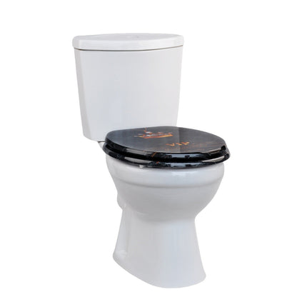 18'' Universal Wooden Toilet Seat Easy Fit Bathroom WC Seat with Fittings